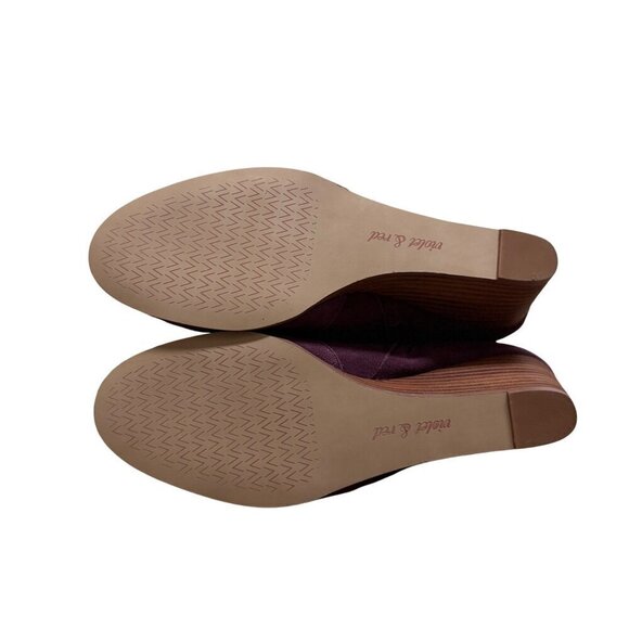 Women's Suede Ankle Booties - Purple - Picture 7 of 7